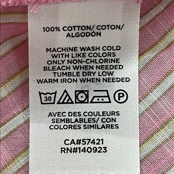 NWT Loft Striped Ruffle Tie Neck Peplum Sleeveless Top Pink Burst S - Picture 10 of 12